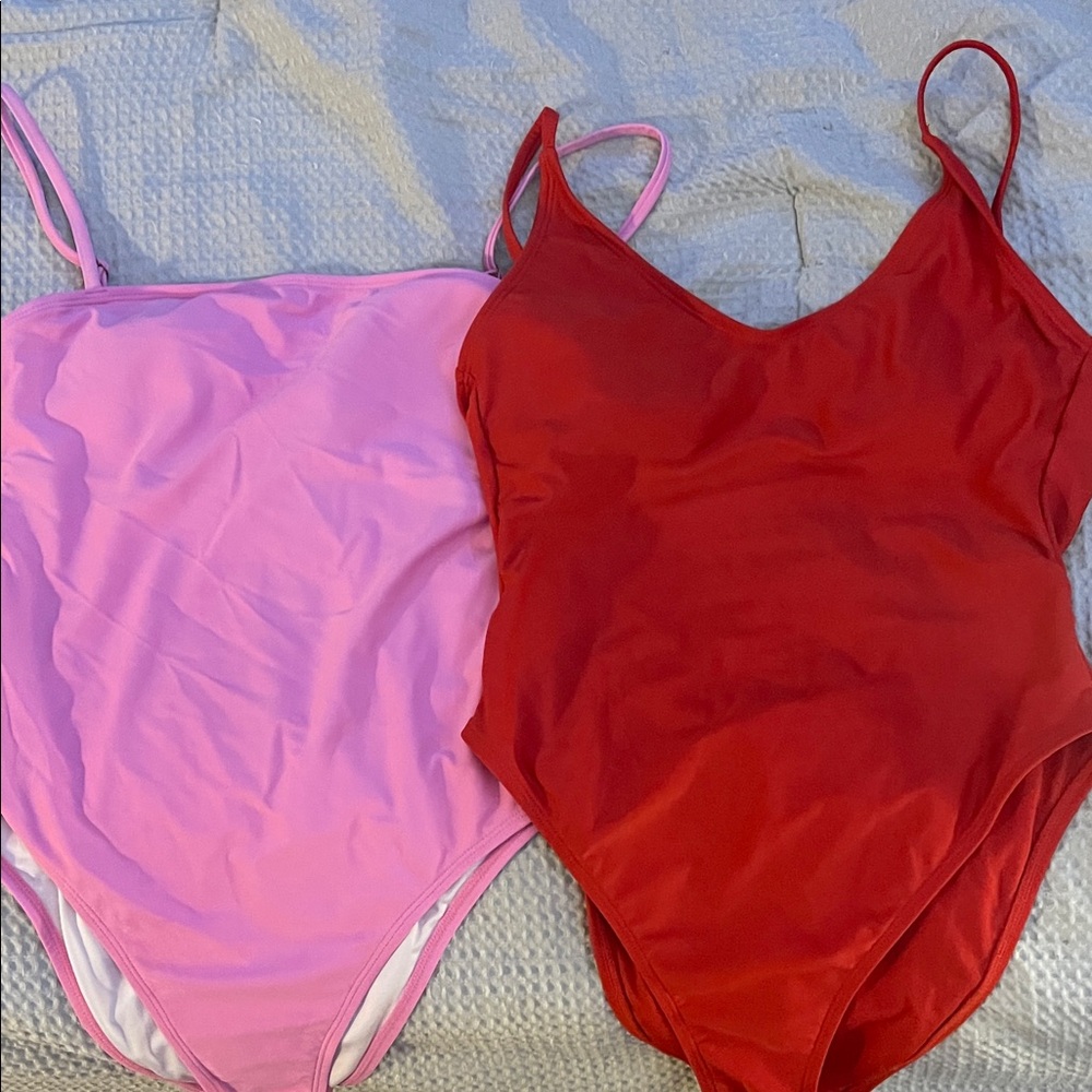 Red and Pink One Piece Swimsuits